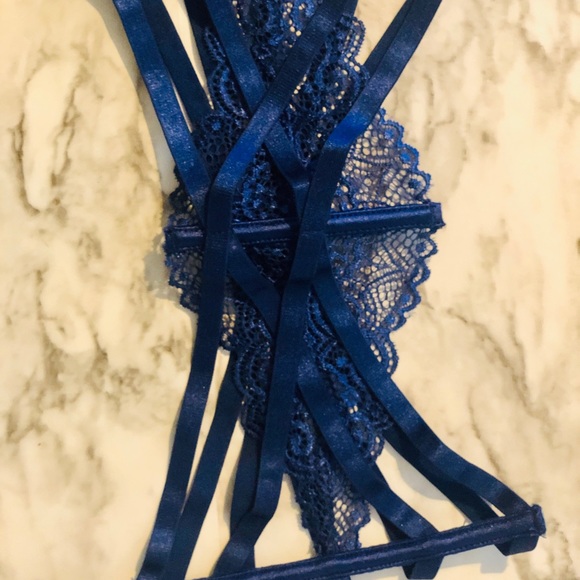 NWOT - Aisling Reine - Natasha in Sapphire - luxury lace waist cincher w/ garter - Picture 13 of 13